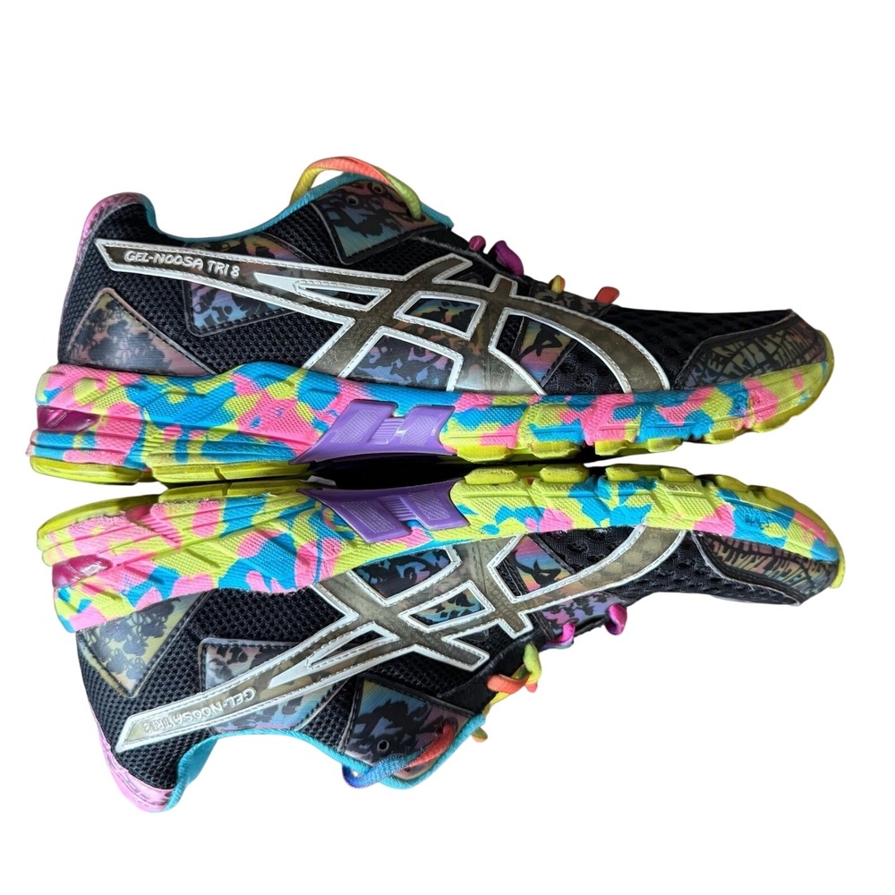 Asics Gel-Noosa Tri 8 Womens Running Shoes Neon Multi-Color T356N Size 10